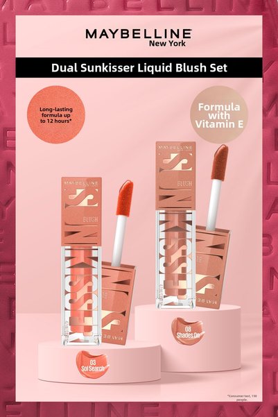 Maybelline New York Sunkisser 03 Sol Search and 08 Shades On- Peach Tone Liqu...