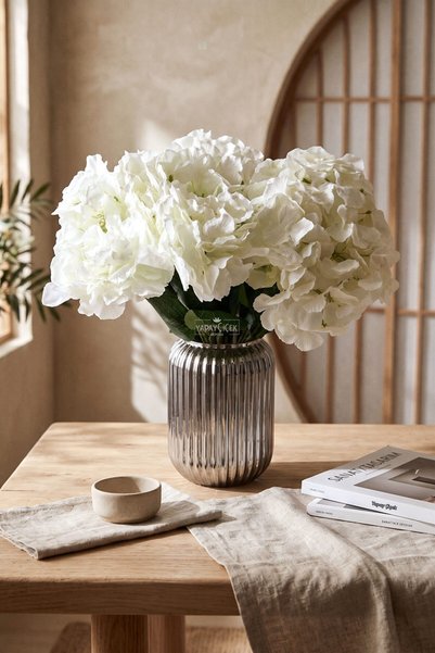 Yapay Çiçek Deposu Floare artificială, buchet mare de hortensii cu 5 ramuri, ...