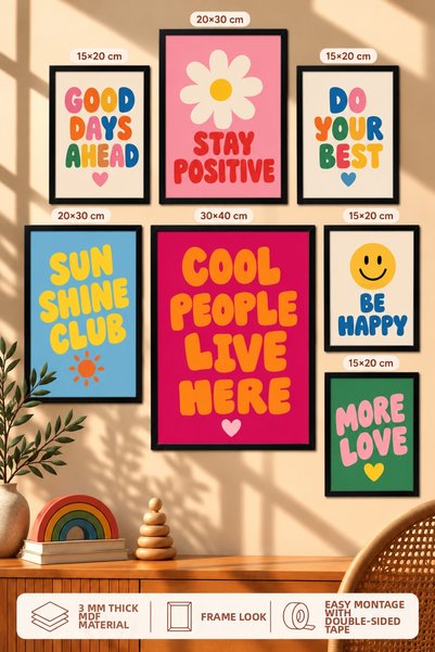UNT 7-Piece Frame-Looking Modern Painting Set |   Retro & Pop Art - Children'...