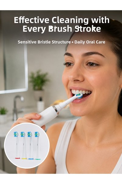 Eldenör Gentle and Effective Replacement Brush Head Set for Daily Oral Care—N...