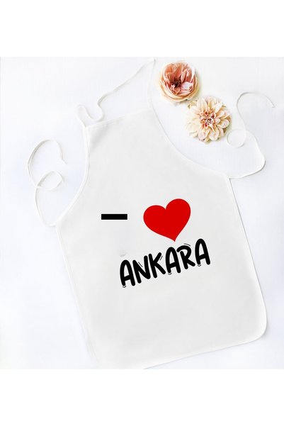 Bk Gift أحب مريلة المطبخ البيضاء بتصميم أنقرة - الموديل 1