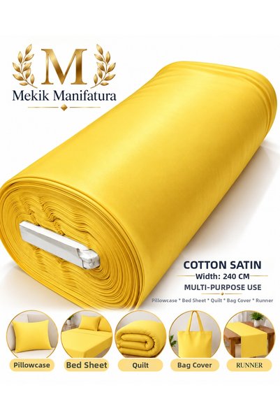 MEKİK MANİFATURA Mat Cotton Satin Fabric 240 cm Most Versatile Solid Color Ho...