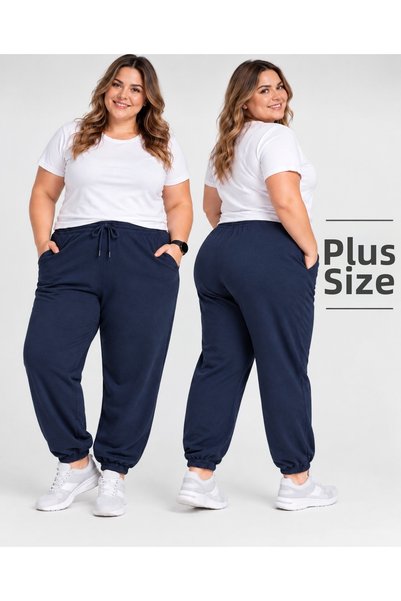 DAXİS Sportwear Company Women's Plus Size Track Pants with Elastic Waist