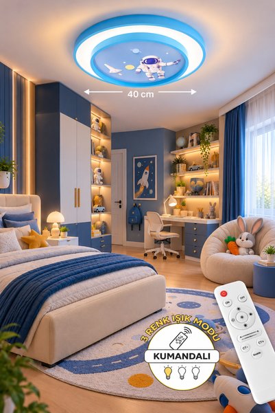 Ece Aydınlatma Fubao 2 Katlı Modern Tasarım Uzaktan Kumandalı Dimmerli 3 Renk...