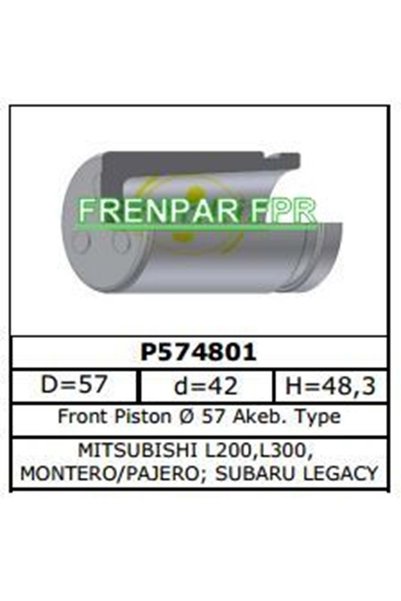 FPR Fren Kaliper Pistonu Ön Citroen, Fiat, Mitsubishi, Peugeot, Honda