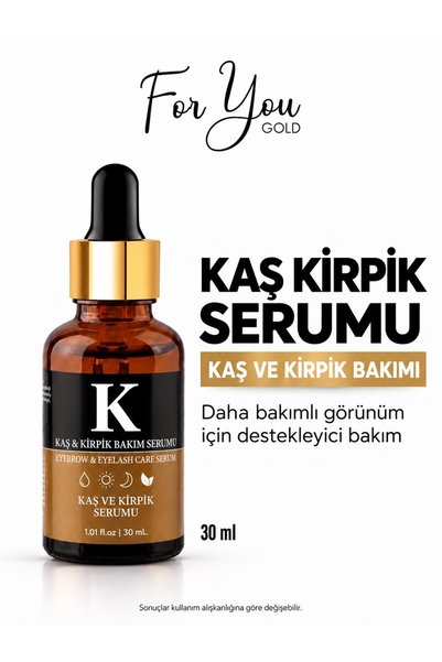 For You Gold Kaş Kirpik Bakım Serumu 30 ml – Kaş ve Kirpik Besleyici Bakım, D...