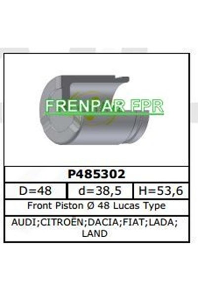 FPR Fren Kaliper Pistonu Citroen, Fiat, Opel, Peugeot, Renault
