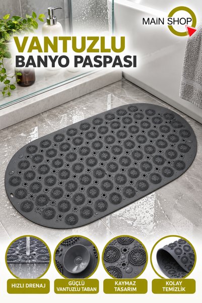 MAİN SHOP Non-Slip Shower Cabin Bathroom and Shower Mat Sticks with Massage S...