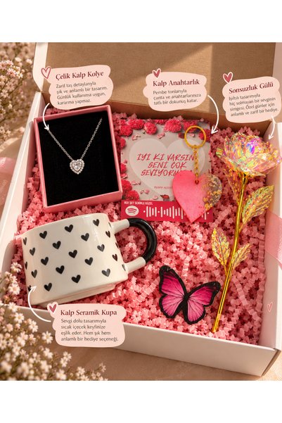 Le Manolia Accessories kararmaz çelik beyaz kalp kolye ,kalp kupa ,sonsuzluk ...