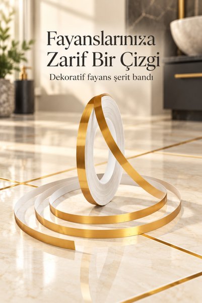 mucit home 1 Cm 50 Metre Gold Fayans Arası Şerit Bant