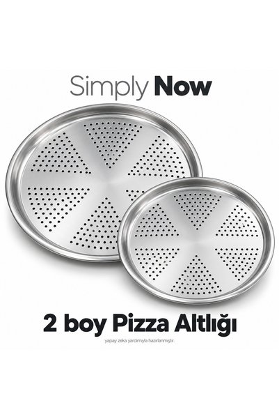 Simply Now مجموعة من قاعدتين لطهي البيتزا مع ثقوب - صينية البيتزا الدائرية بح...