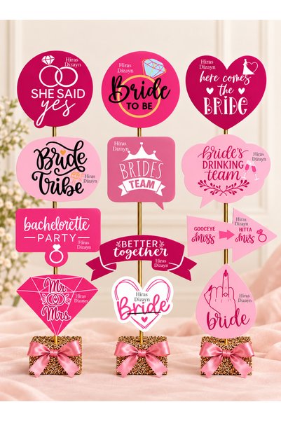 Hiras Dizayn 12-Pack Bachelorette Speech Balloons Henna Night Wedding Bride t...