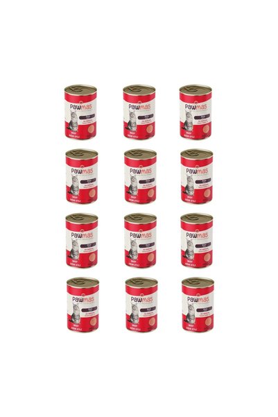 Pawmas Sığır Etli Yetişkin Kedi Konservesi 400 gr X 12 Adet