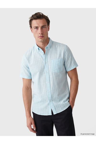 LC Waikiki Standard Fit Striped Men's Shirt from Uzg Store for Style Enthusiasts