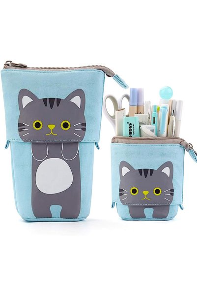 Choice Blue Cute Large Capacity Retractable Pencil Case Kawaii Pen Box Girls ...