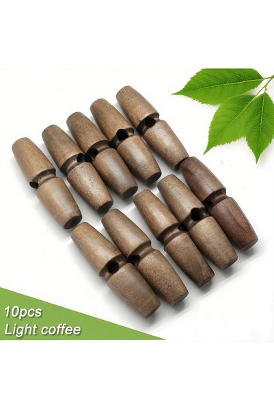 Choice light coffee 10Pcs Vintage Style Wood Toggle Buttons With Large Holes ...