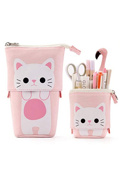 Choice Pink Cute Large Capacity Retractable Pencil Case Kawaii Pen Box Girls ...