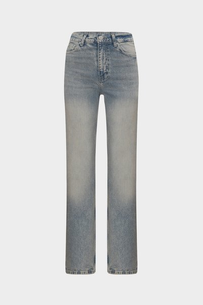 Açelya Okcu High Waist Kar Yıkama Straight Likralı Kadın Jean Pantolon