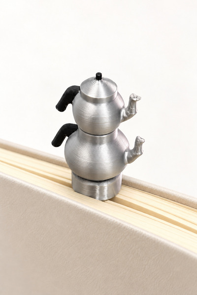 mapico Teapot Bookend - Gray Metallic Bookmark