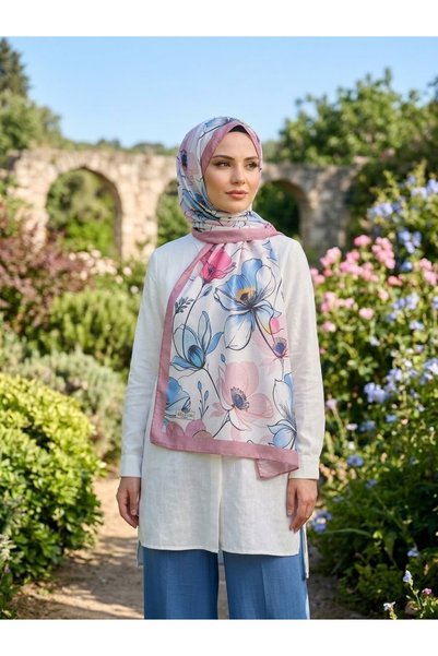 Altınoluk Tekstil شال قطني ناعم بنقشة "دولتشي فيتا"، مجموعة "فلورا".