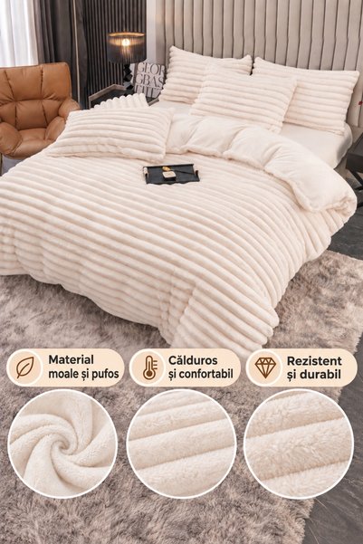 Frasin Select Lenjerie de pat Cocolino 4 piese, pluș cu fir lung, Grosime sup...