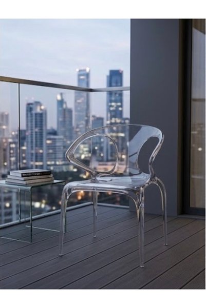 IN HOME STORE Modern Transparent Chair with Streamline Design Modern