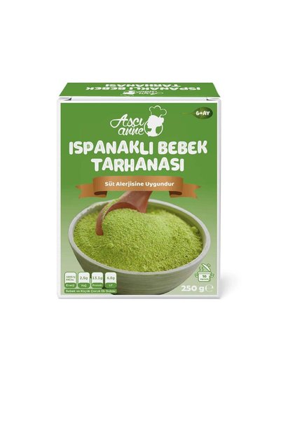 Aşçı Anne Ispanaklı Bebek Tarhanası - Süt Alerjik - 6+ Ay - 250g