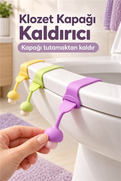 mucit home 3 Adet Silikon Klozet Kapağı Hijyen Aparatı