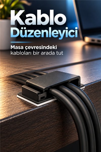 mucit home 4 Adet Çoklu Kablo Düzenleyeci Yapışkanlı Kablo Toplayıcı Masa Kablo Düzenleyici