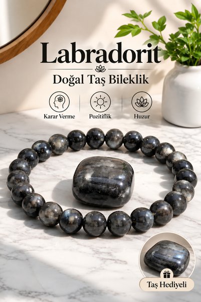 NBS Beautiful Naturel Stones Labradorite bracelet - calm, spiritual, new begi...