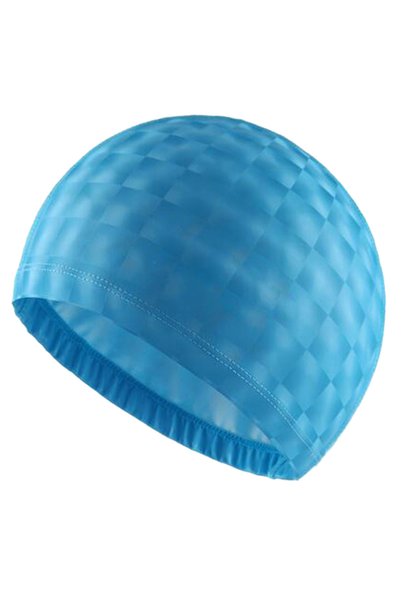 Choice SKY BLUE PU Fabric Swimming Caps Men Women Swim Pool Hat Crystal Water...