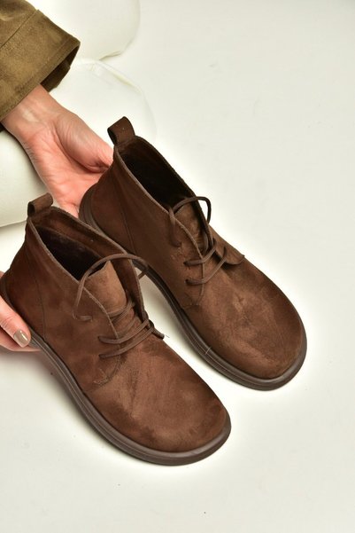 Fox Shoes Z996861502 Brown Suede Lace-Up Women's Boots