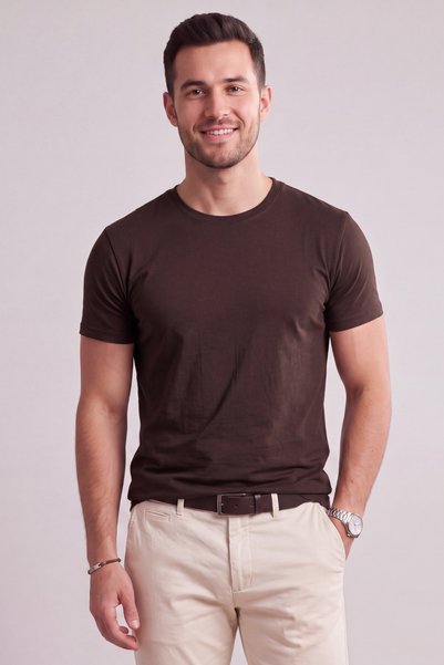 Betimoda Erkek Slim Fit Dar Kesim Bisiklet Yaka Kısa Kol Pamuklu Tişört Acı K...
