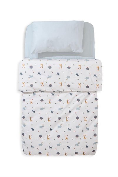 Funna Baby Baby Duvet Cover Set, 2-Piece, Zoo Blue, 100 x 150 cm