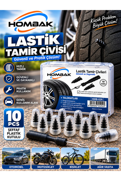 Hombak Lastik Tamir Kiti Kauçuk Vida Seti