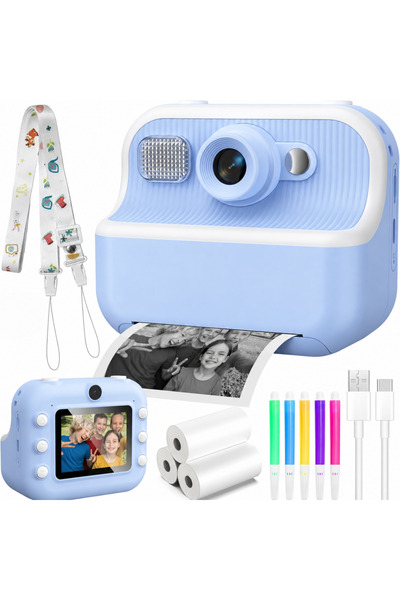 Qova Cameră foto instantanee pentru copii, Video HD 1080P, Cameră duală pentr...