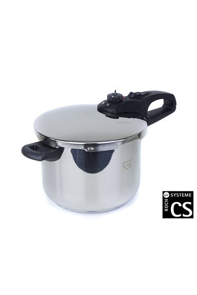 Carl Schmidt Sohn Oală sub presiune germană din oțel inoxidabil, 6 l, cu turb...