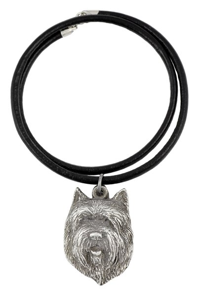 Art - Dog Cairn Terrier II - Colier cu câine, pandantiv placat cu argint pent...