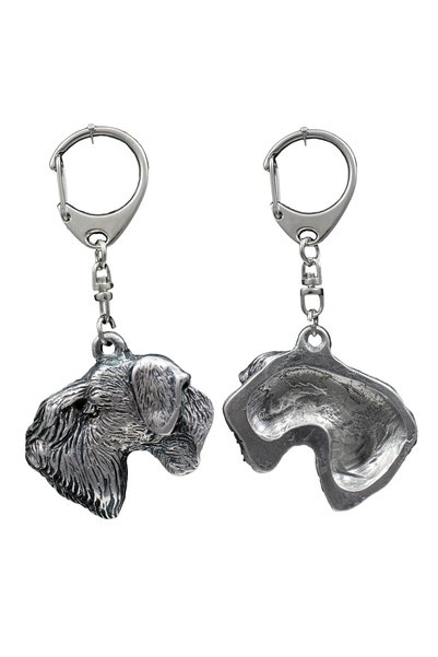 Art - Dog Cesky Terrier, Terrierul Cehez - Breloc placat cu argint cu câine, ...