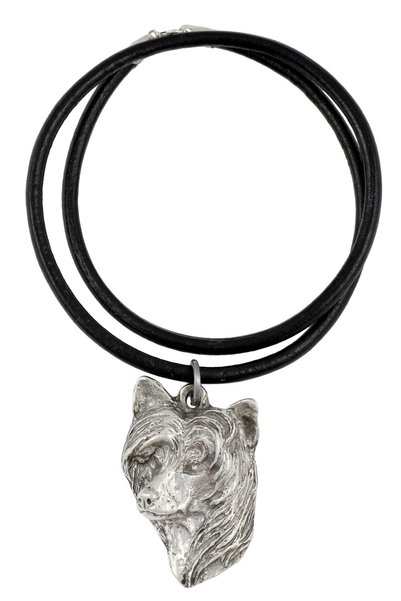 Art - Dog Câine Chinezesc cu creastă, Puff - Colier cu câine, pandantiv placa...