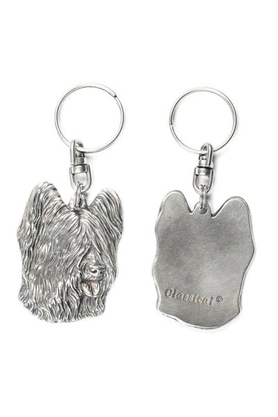 Art - Dog Briard - Pandantiv placat cu argint cu un câine într-o cutie decora...