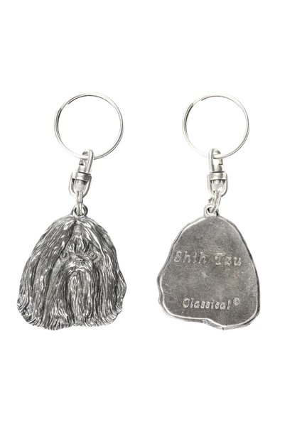 Art - Dog Shih Tzu - Pandantiv câine placat cu argint, decorațiune pentru gea...