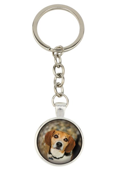 Art - Dog Breloc Beagle cu fotografia ta, decorațiune pentru chei, pandantiv ...