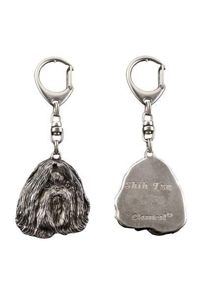 Art - Dog Shih Tzu - Breloc placat cu argint cu câine, decorațiune pentru gea...