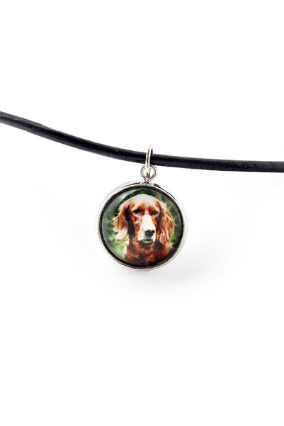 Art - Dog English setter, Lawerack - pandantiv de colier cu fotografia ta, lu...