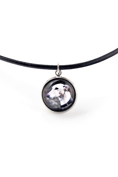 Art - Dog Greyhound, Greyhound Englez - pandantiv pentru colier cu fotografia...