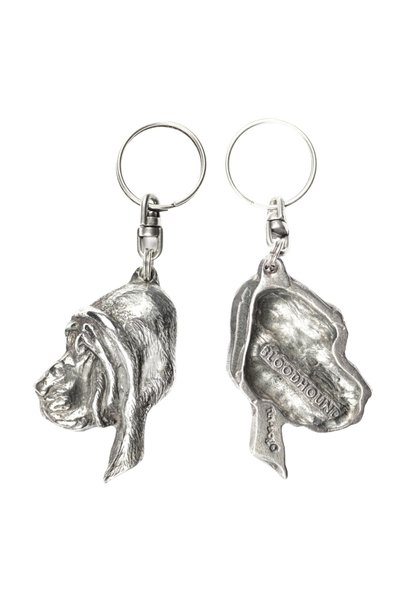 Art - Dog Bloodhound - Pandantiv câine placat cu argint, decorațiune pentru g...