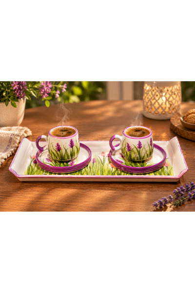 HİFA HOME طقم فناجين قهوة سيراميك مصنوع يدويًا
