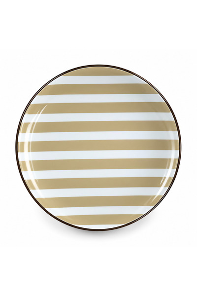 Harmony Farfurie de desert – Ø19 cm, ceramică, dungi bej/albe, se poate spăla...
