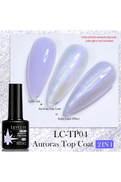 Born Pretty Lily Cute 2in1 Auroras Top Coat/2'si 1 Arada Aura Top Coat(TP04)-7ml